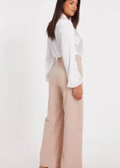 Quiz Stone Button Detail Palazzo Trousers
