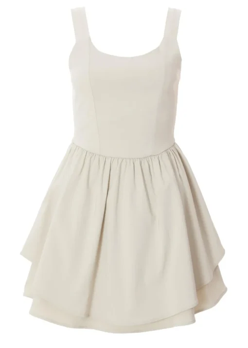 Quiz Stone Double Layered Skater Dress