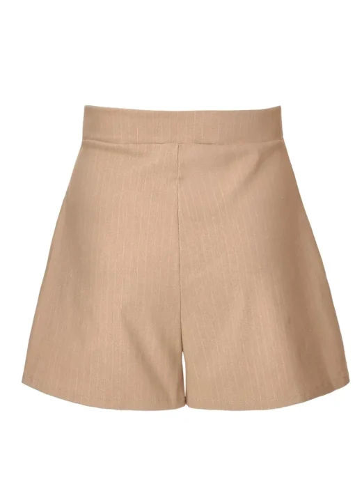 Quiz Stone Pinstripe Wrap Skort
