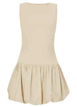 Quiz Stone Puff Ball Skater Dress