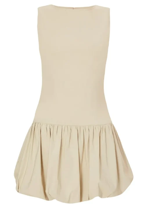 Quiz Stone Puff Ball Skater Dress