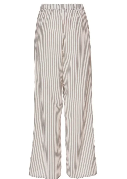 Quiz Stone Striped Wide Leg Trousers