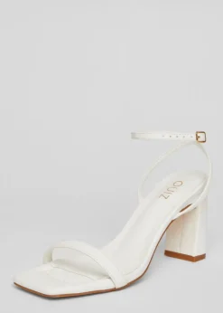 Quiz White Barely There Block Heels