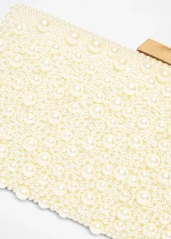Quiz White Bridal Pearl Box Bag