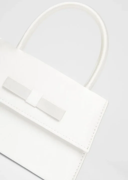 Quiz White Bridal Satin Top Handle Bag