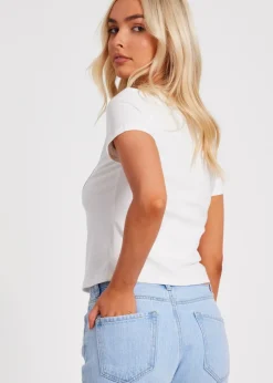 Quiz White Cherry Print Top