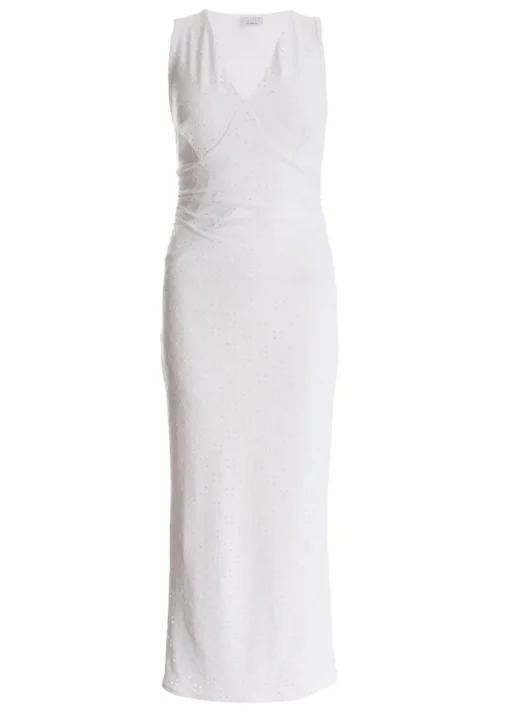 Quiz White Embroidered Bodycon Midaxi Dress