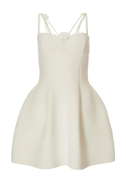 Quiz White Floral Trim Mini Dress