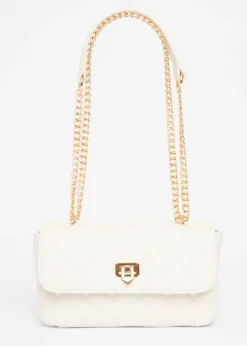 Quiz White Quilted Cross Body Bag