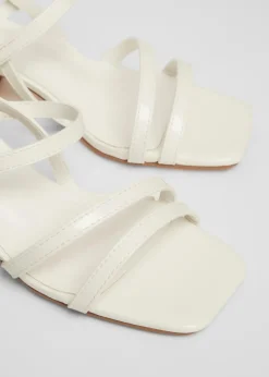Quiz White Sling Back Heeled Sandal
