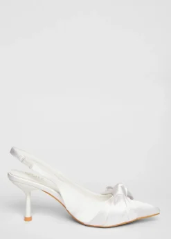 Quiz White Slingback Court Heels
