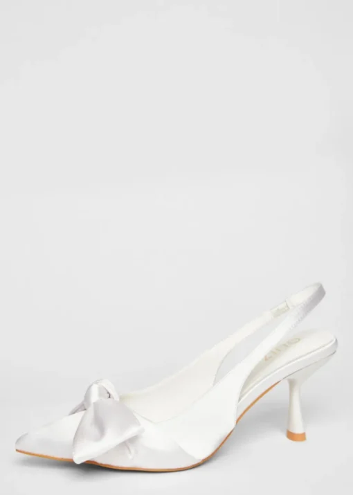 Quiz White Slingback Court Heels