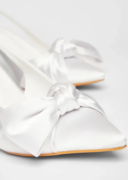 Quiz White Slingback Court Heels