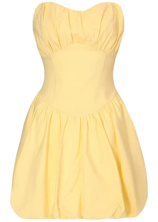 Quiz Yellow Puff Ball Skater Dress