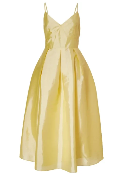Quiz Yellow Taffeta Midaxi Dress