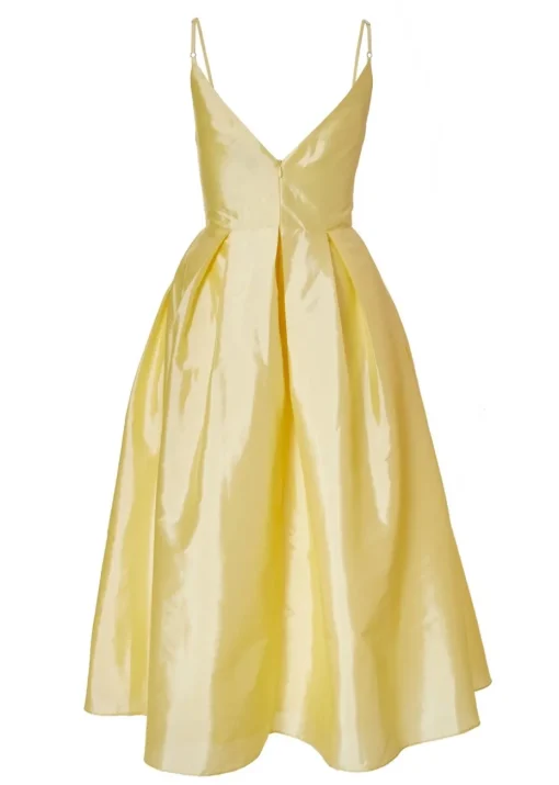 Quiz Yellow Taffeta Midaxi Dress