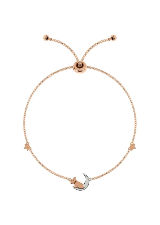 Radley London 18ct Rose Gold Plated Dog On Moon & Stars Bracelet