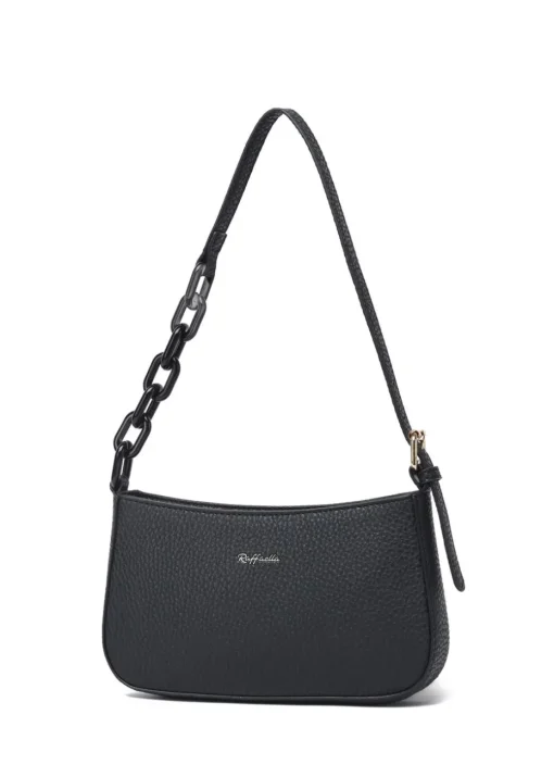 Raffaella Black Chain Saddle Bag