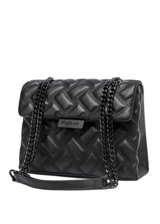 Raffaella Black Quilted Chain Shoulder Bag