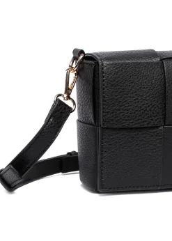 Raffaella Black Woven Cross Body Bag