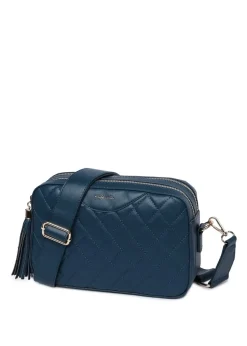 Raffaella Blue Quilted Cross Body Camera Bag