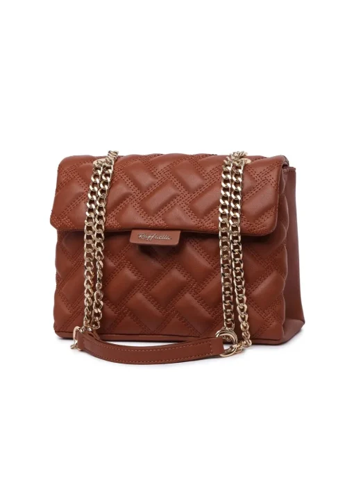 Raffaella Tan Quilted Chain Shoulder Bag