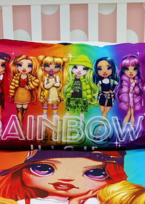 Rainbow High Glow Reversible Polycotton Duvet Set