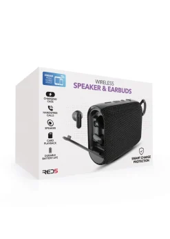 Red 5 Black Wireless Speaker and Earbuds