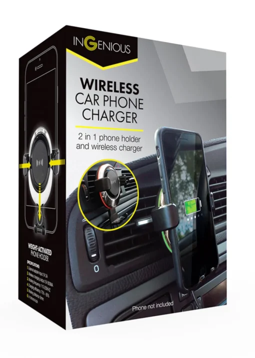 RED5 Black 5W Car Phone Holder Wireless Charger