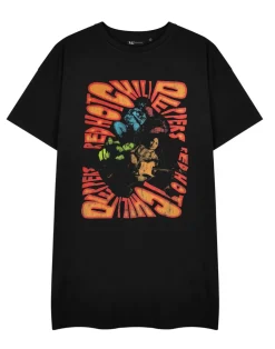 Red Hot Chili Peppers Trippy Black T-Shirt Dress