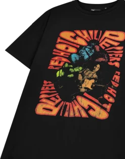 Red Hot Chili Peppers Trippy Black T-Shirt Dress
