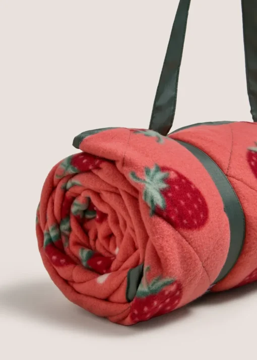 Red Quilted Strawberry Blanket