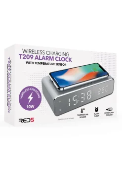 RED5 Silver Wireless Charging Alarm Clock Silver