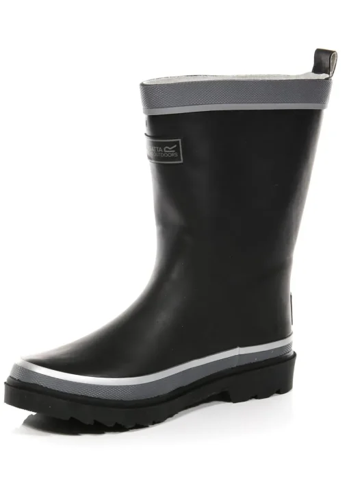 Regatta Black Kids' Foxfire Reflective Wellies