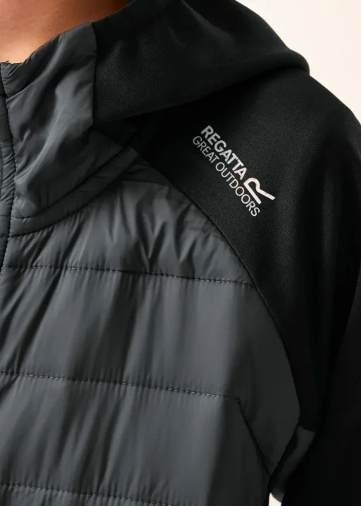 Regatta Black/Grey Kids Kielder IX Water Repellent Extol Stretch Jacket (3-16 yrs)