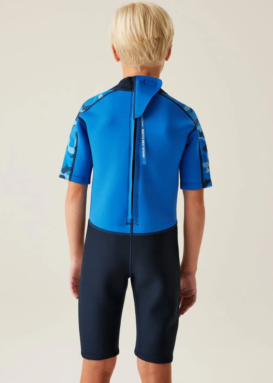 Regatta Blue Navy Camo Kids' Junior Lightweight Wetsuit