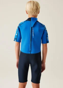 Regatta Blue Navy Camo Kids' Junior Lightweight Wetsuit