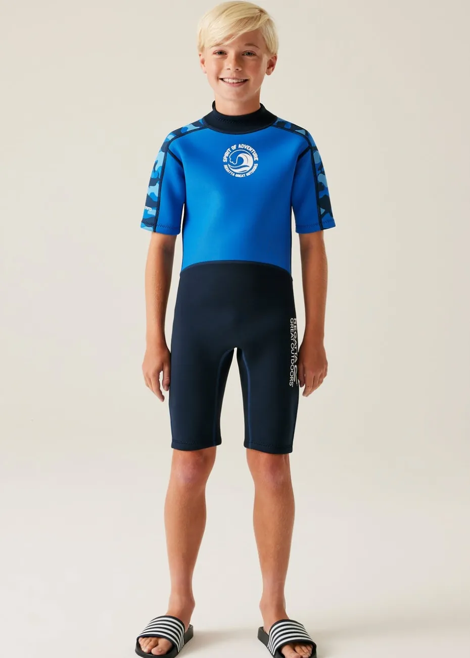 Regatta Blue Navy Camo Kids' Junior Lightweight Wetsuit