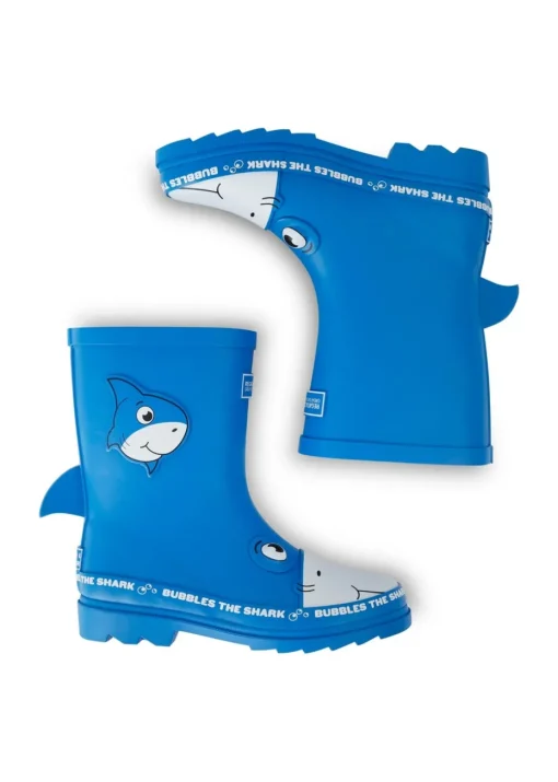 Regatta Bubbles the Shark Blue Kids' Mudplay Junior II Waterproof Wellies