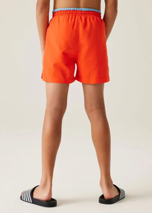 Regatta Burnt Orange Tango Kids' Skander III Swim Shorts (3- 16 Yrs)