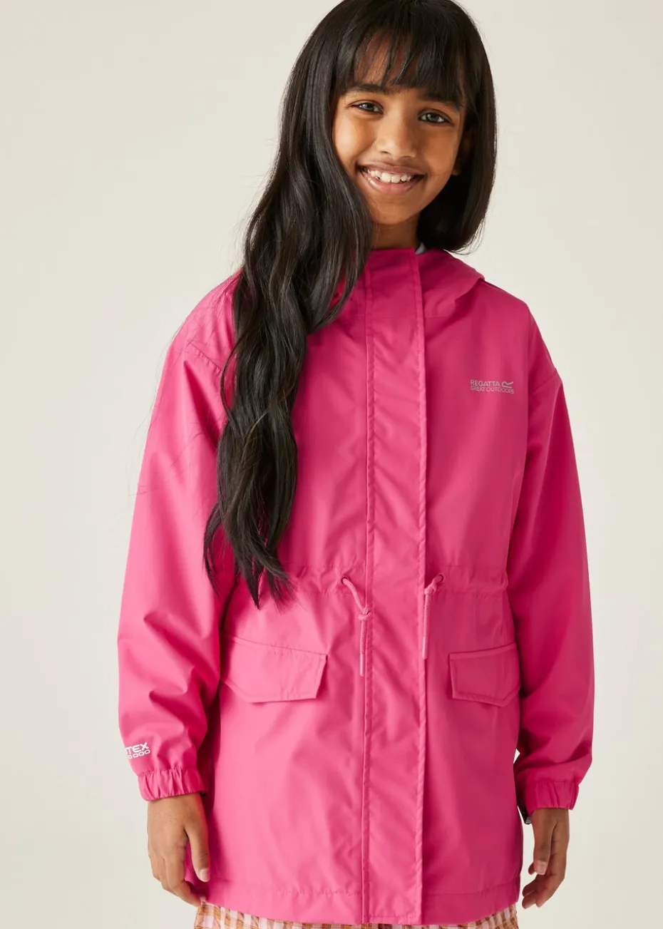 Regatta Candy Pop Stripe Kids Ballina Waterproof Breathable Isotex Jacket (3-16 Years)