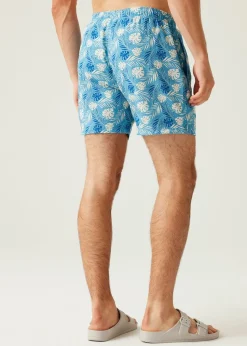 Regatta Elysium Blue Leaf Seersucker Loras Swim Shorts