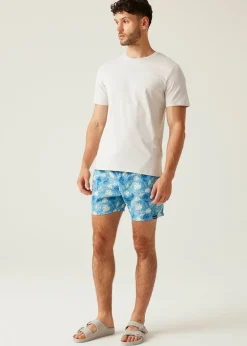 Regatta Elysium Blue Leaf Seersucker Loras Swim Shorts
