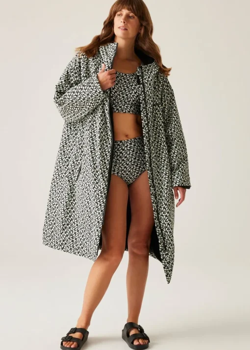 Regatta Jasmine Flower Black Orla Waterproof Hydrofort Changing Robe