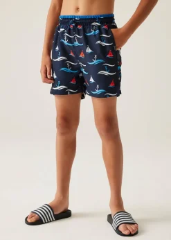 Regatta Navy Boat Kids Skander III Swim Shorts (3- 16 Yrs)