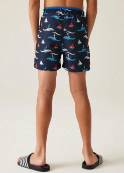 Regatta Navy Boat Kids Skander III Swim Shorts (3- 16 Yrs)