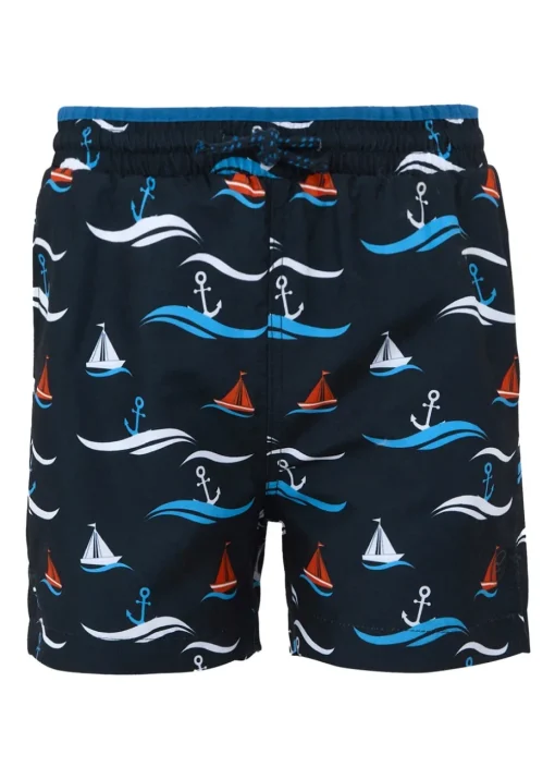 Regatta Navy Boat Kids Skander III Swim Shorts (3- 16 Yrs)