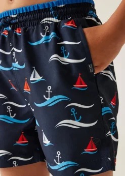 Regatta Navy Boat Kids Skander III Swim Shorts (3- 16 Yrs)