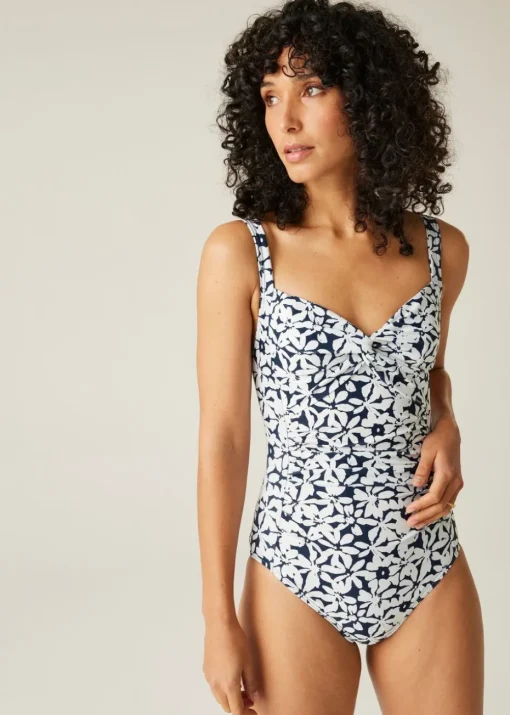 Regatta Navy Large Floral Sakari Swim Costume