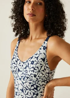 Regatta Navy Large Floral Alinae Swim Costume
